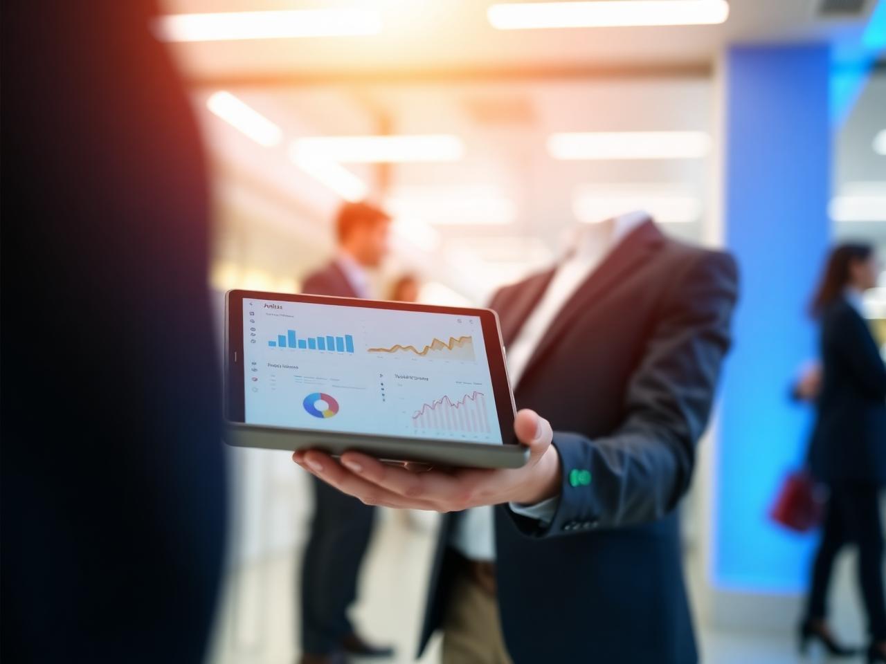 Profissional analisando dashboard ConnectStation em tablet